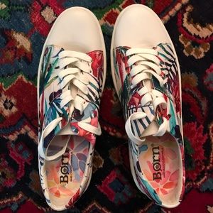 Born floral satin sneakers